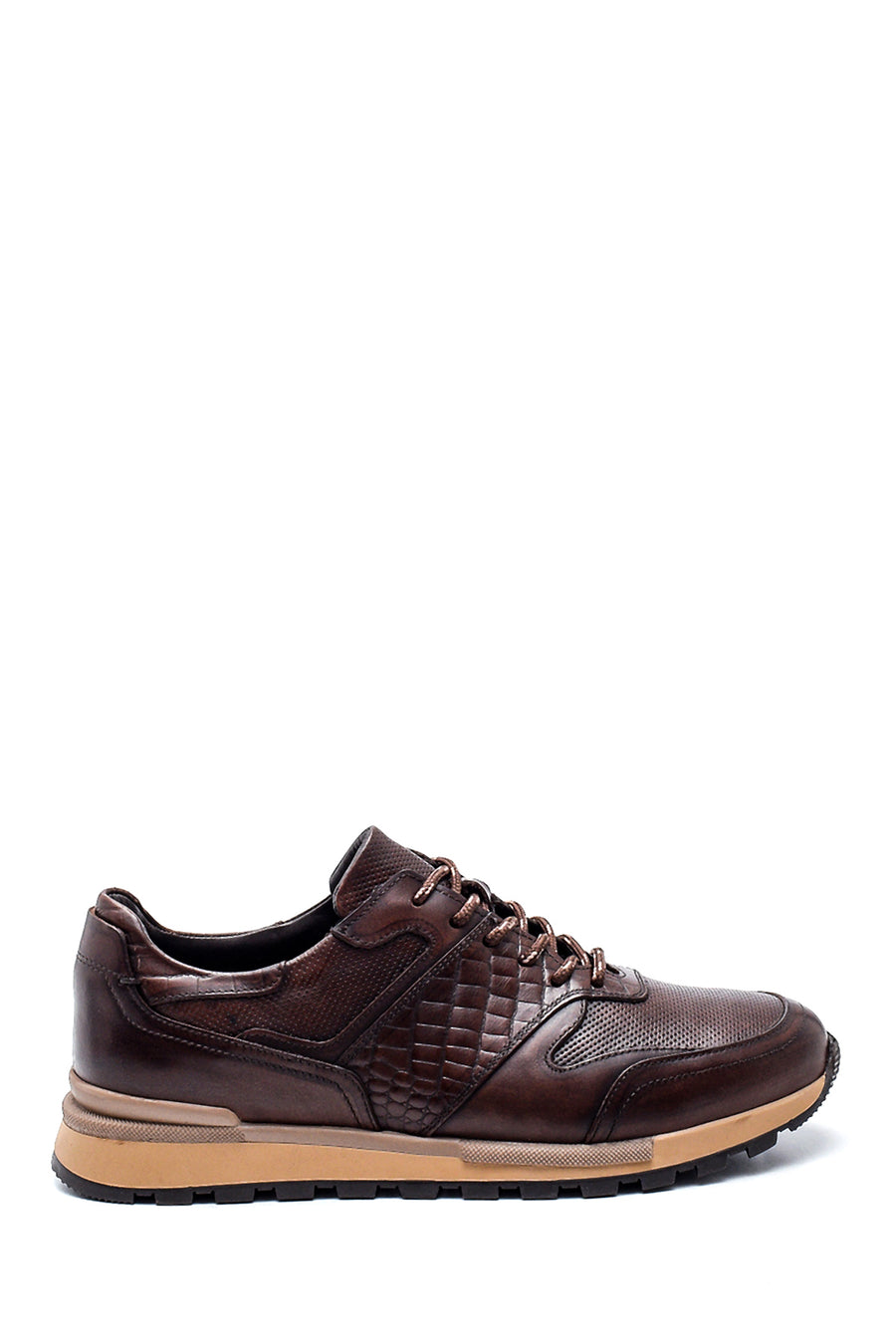 Erkek Deri Kroko Detaylı Sneaker 21WFD610814 | Derimod