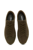 Erkek Haki Deri Süet Sneaker | Derimod