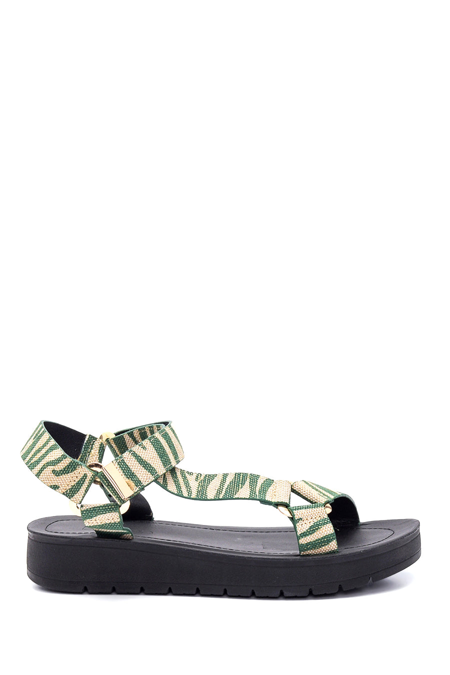 Women's Green Printed Sandals 22SFE467126 | Derimod