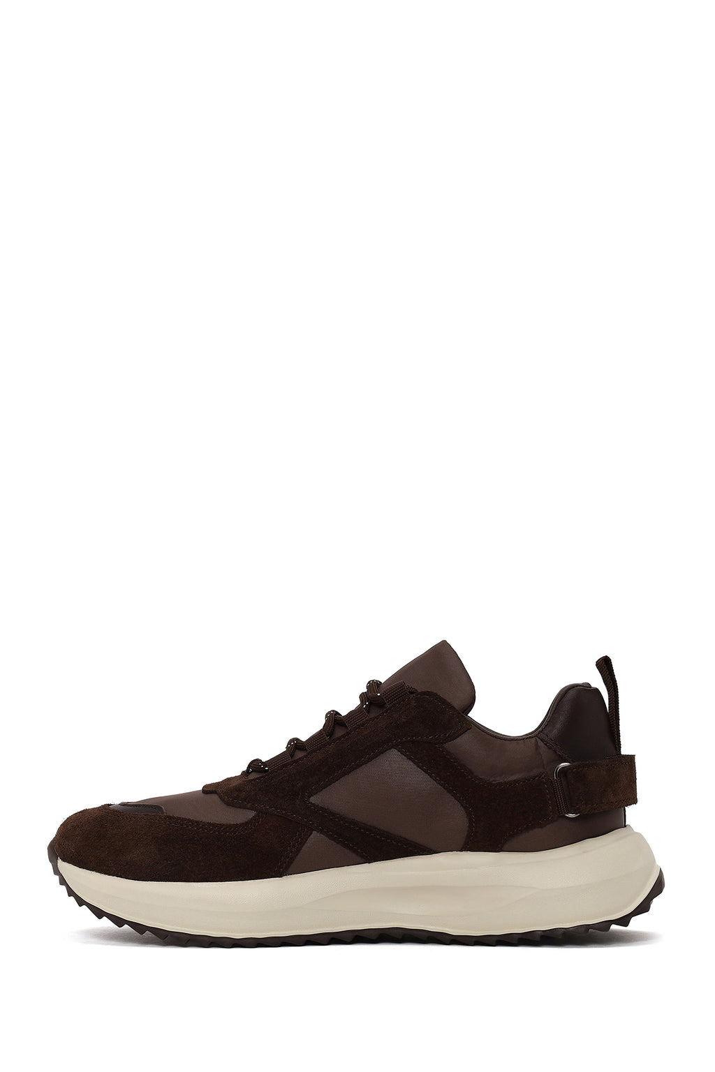 Kadın Kahverengi Bağcıklı Kalın Tabanlı Deri Sneaker