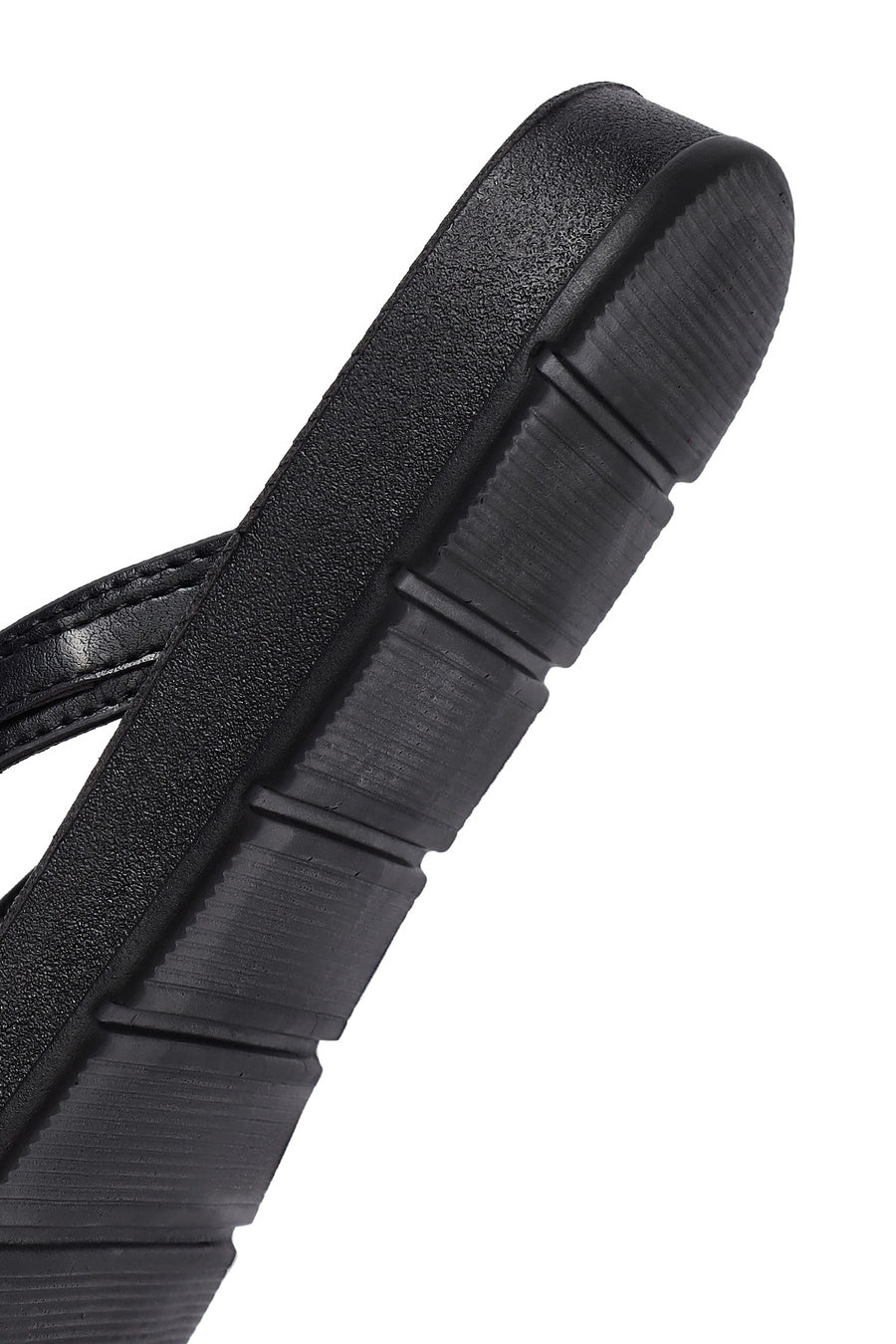 Women's Black Flip Flops with Stones