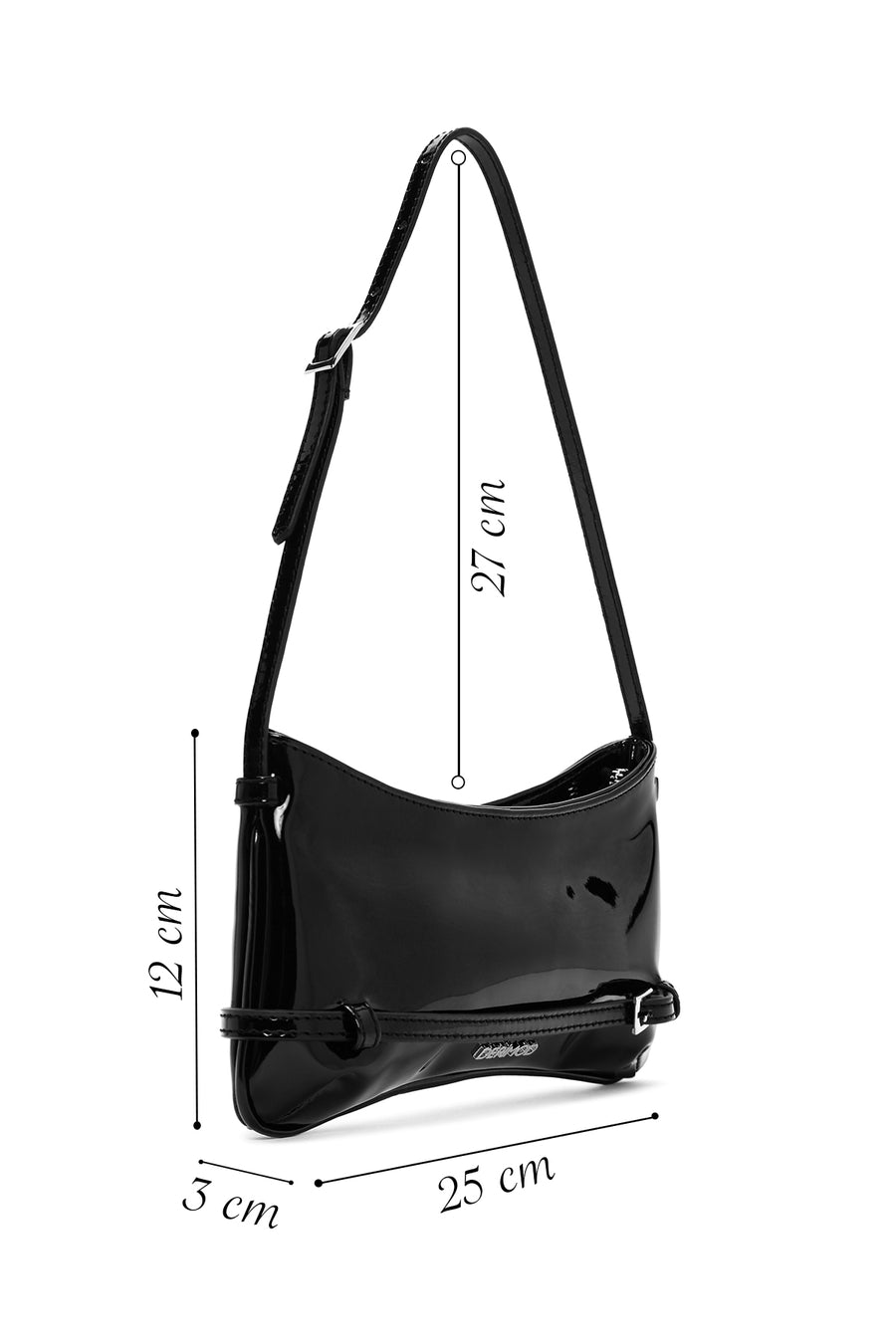 Women's Black Patent Leather Shoulder Bag