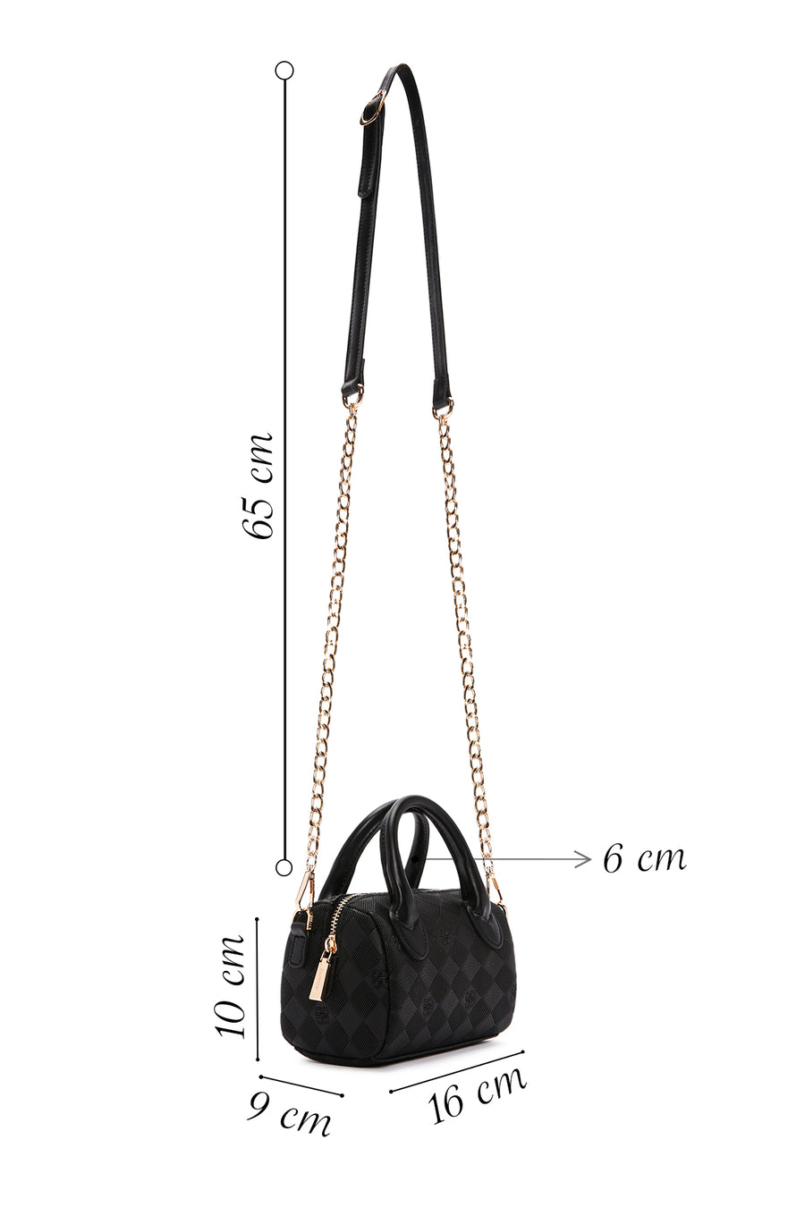 Women's Black Long Strap Crossbody Bag