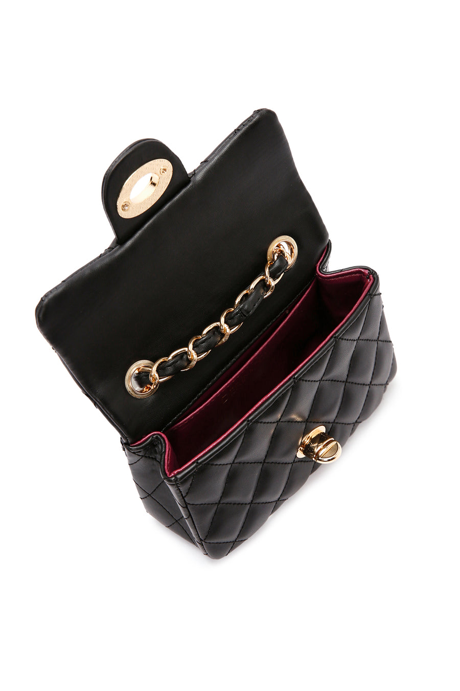 Women's Black Long Strap Quilted Crossbody Bag