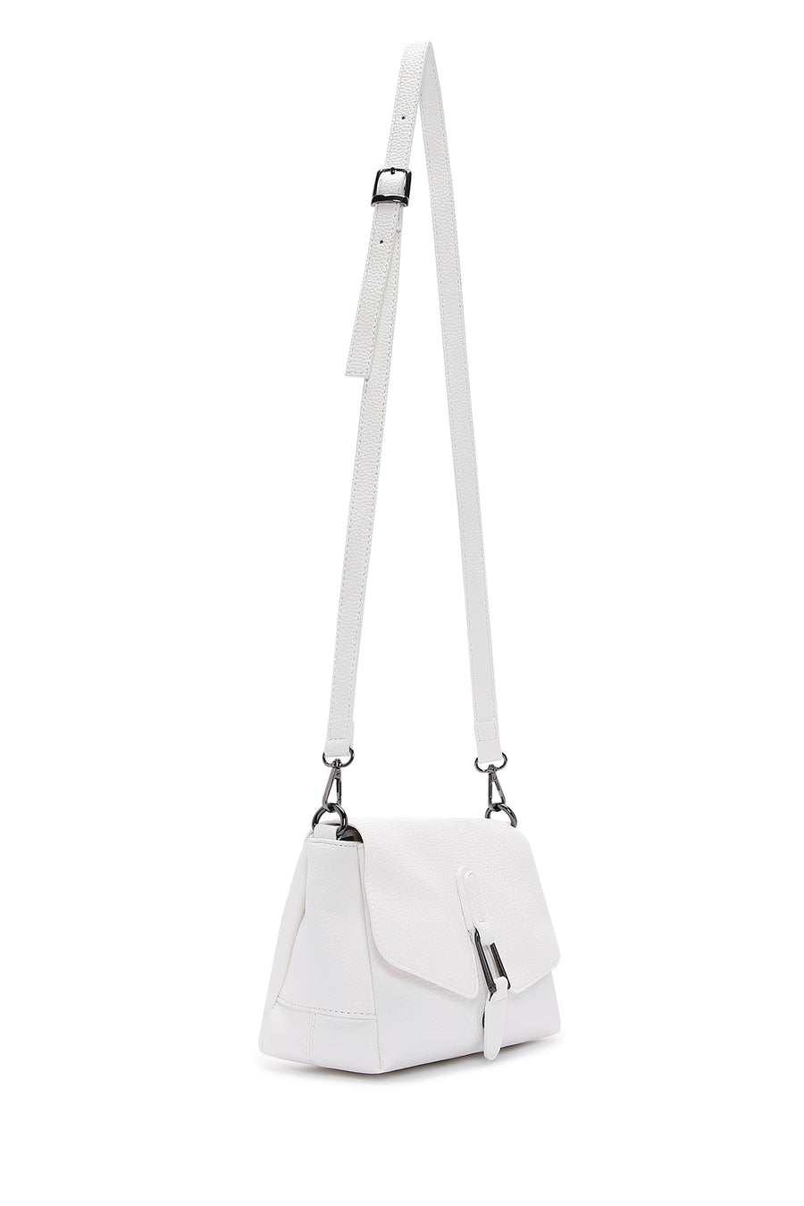 Women's White Long Strap Crossbody Bag