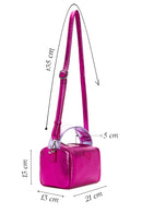 Women's Pink Long Strap Metallic Crossbody Bag | Derimod