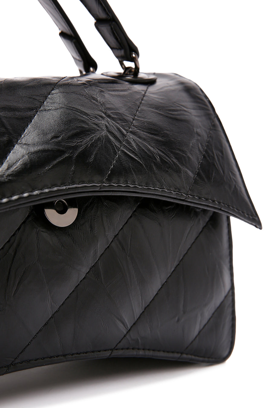 Women's Black Long Strap Quilted Handbag