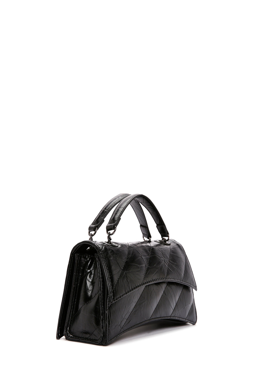 Women's Black Long Strap Quilted Handbag