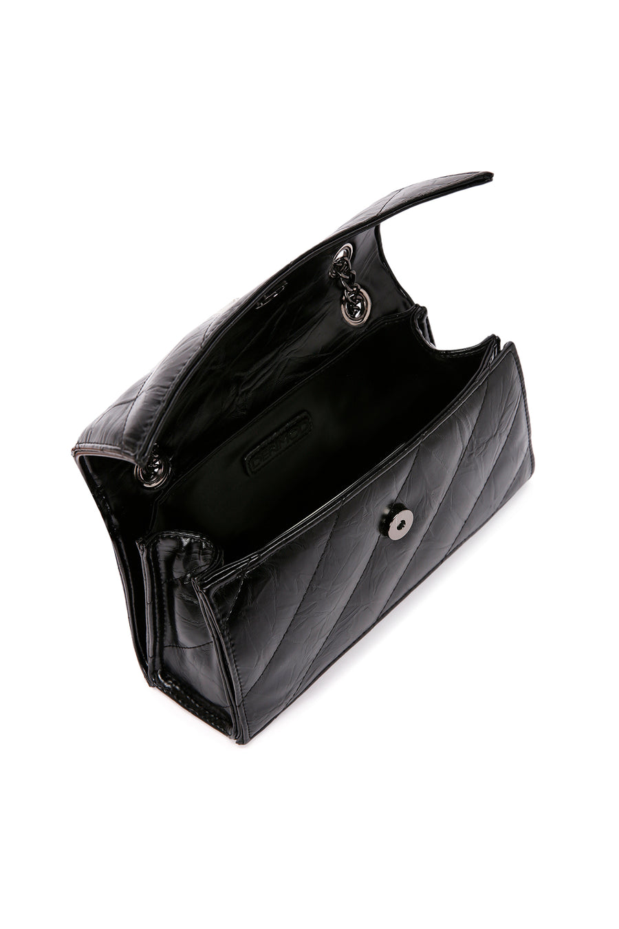 Women's Black Long Strap Quilted Handbag