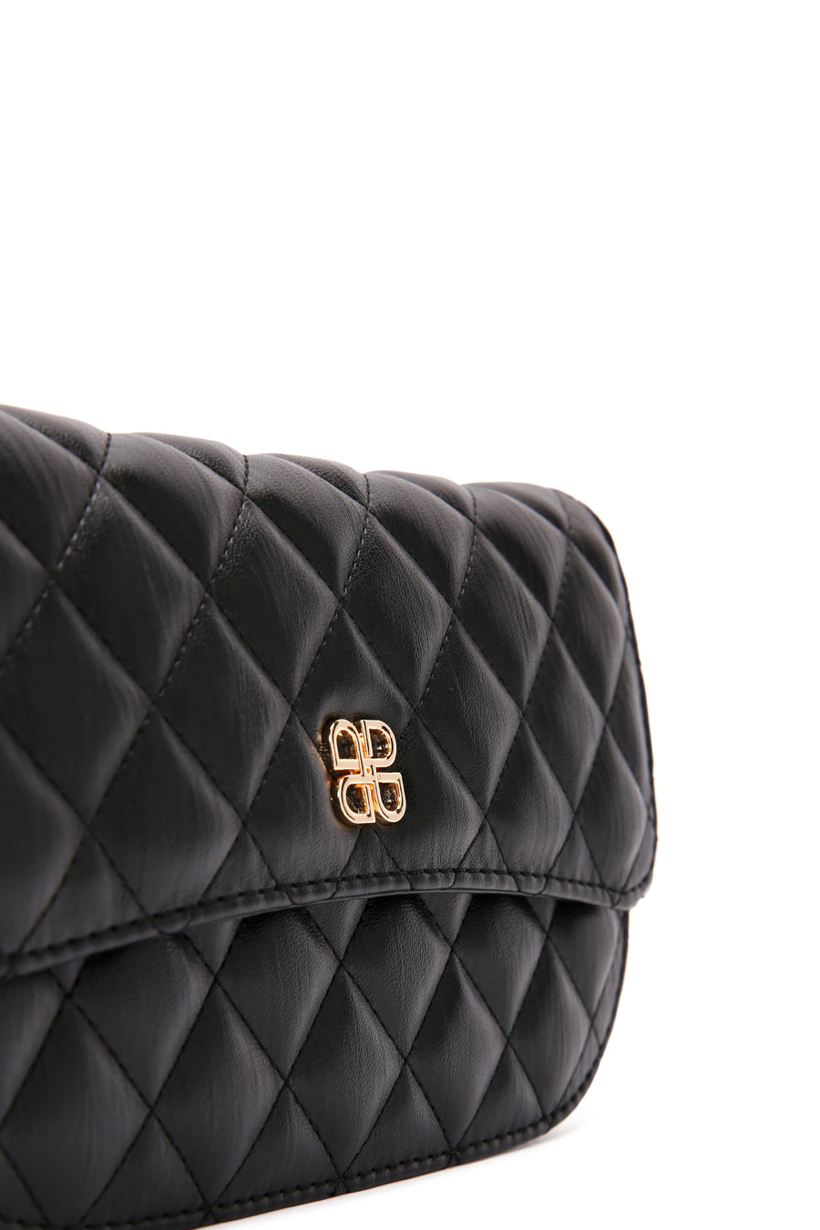 Women's Black Long Strap Quilted Crossbody Bag