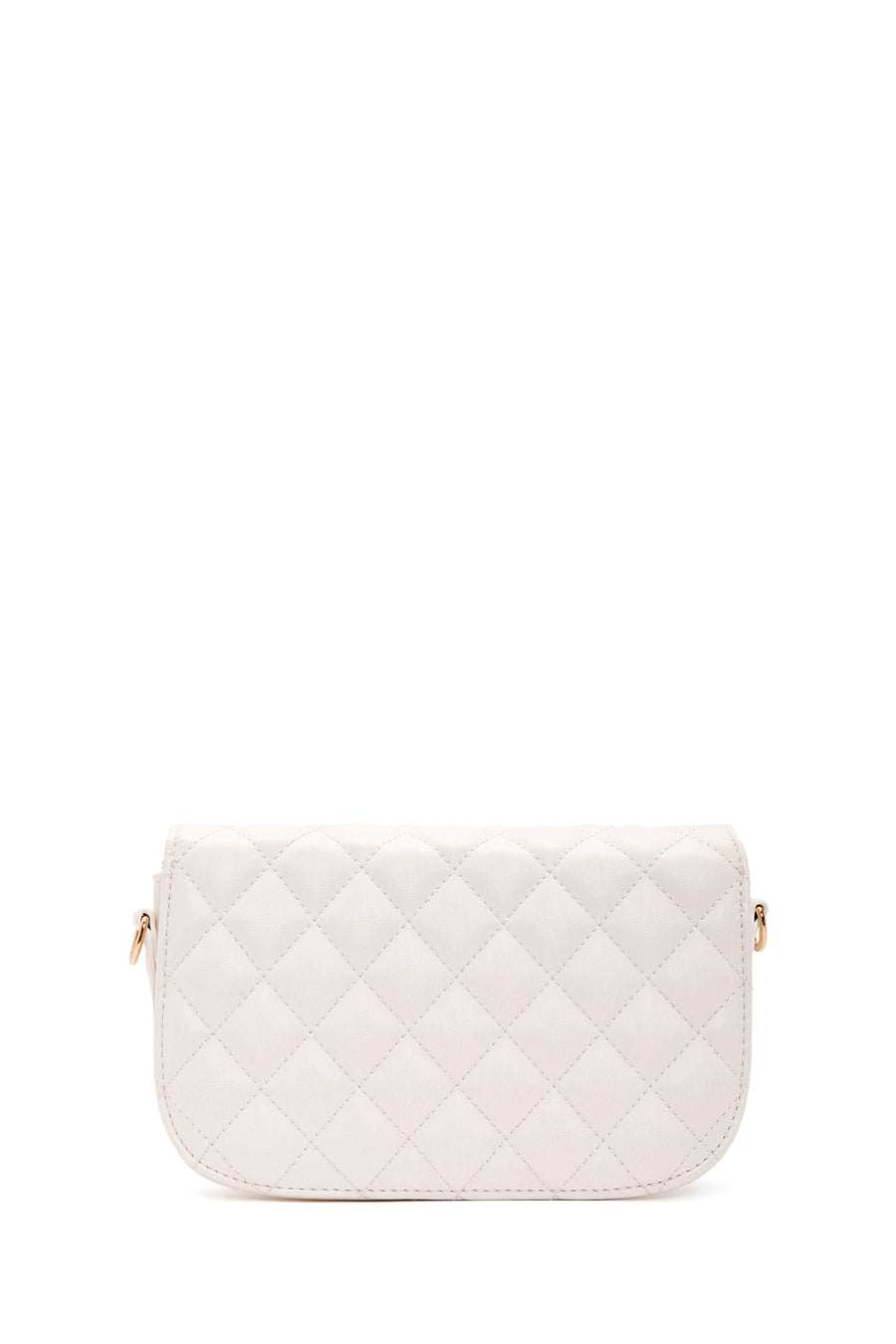 Women's Cream Long Strap Quilted Crossbody Bag