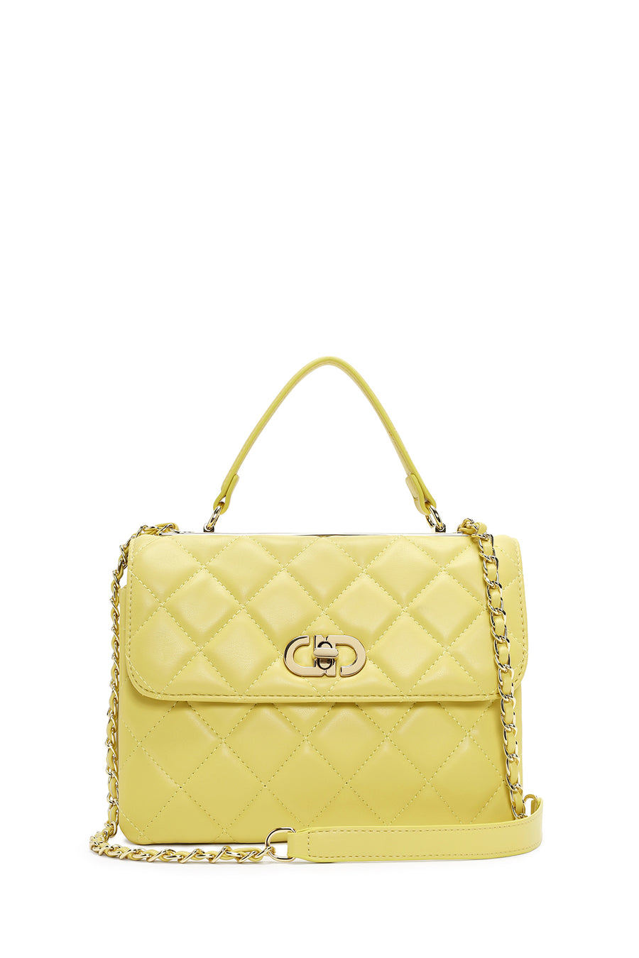 Women Yellow Long Strap Quilted Sleeve Bag 24SBD2509KP | Derimod