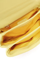 Women Yellow Long Strap Quilted Sleeve Bag | Derimod