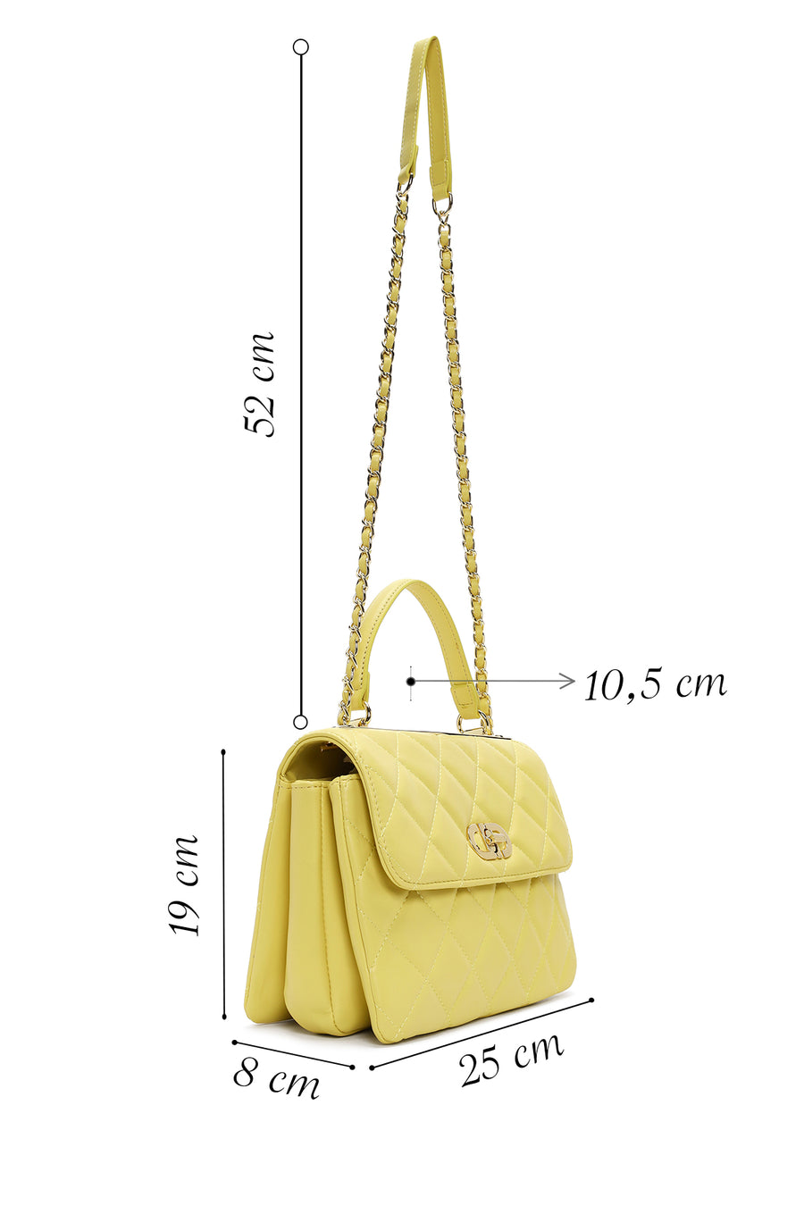 Women Yellow Long Strap Quilted Sleeve Bag