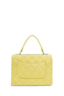 Women Yellow Long Strap Quilted Sleeve Bag | Derimod