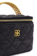 Women Blue Long Strap Quilted Crossbody Bag | Derimod