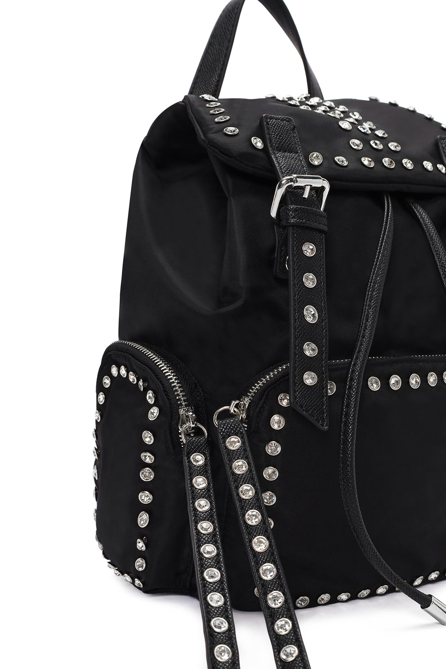 Women's Black Fabric Backpack