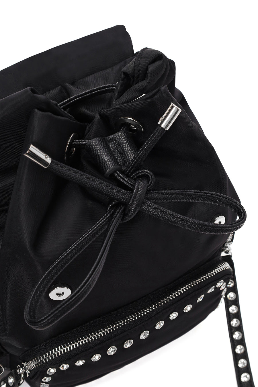 Women's Black Fabric Backpack