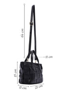 Women's Black Long Strap Knitted Patterned Crossbody Bag | Derimod