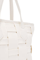 Women's Cream Long Strap Knitted Patterned Crossbody Bag | Derimod