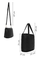 Women's Black Long Strap Knitted Shoulder Bag | Derimod
