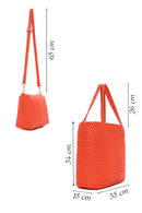 Women's Orange Long Strap Knitted Shoulder Bag | Derimod