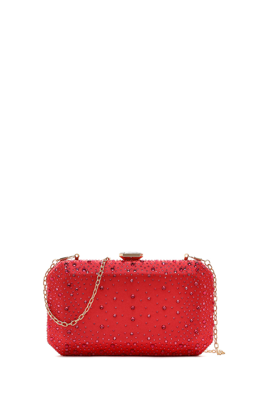 Women's Orange Long Chain Strap Stoned Clutch Bag 24SBD27006F | Derimod