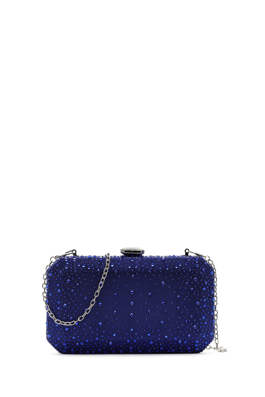 Women's Blue Long Chain Strap Stoned Clutch Bag 24SBD27006F | Derimod