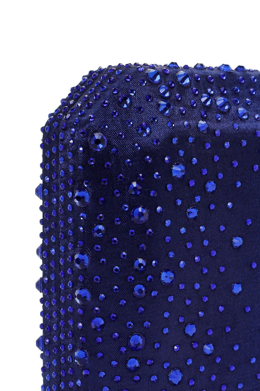 Women's Blue Long Chain Strap Stoned Clutch Bag