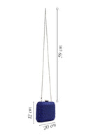 Women's Blue Long Chain Strap Stoned Clutch Bag | Derimod
