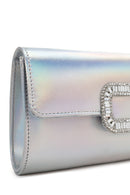 Women's White Long Chain Strap Stoned Clutch Bag | Derimod
