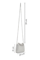 Women's Silver Long Chain Strap Stoned Clutch Bag | Derimod