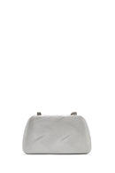 Women's Silver Long Chain Strap Stoned Clutch Bag | Derimod
