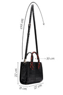 Women's Black Long Strap Crocodile Patterned Handbag with Accessory Detail | Derimod