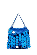 Women's Blue Long Chain Strap Sequin Evening Bag | Derimod