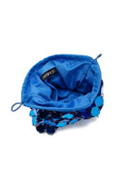 Women's Blue Long Chain Strap Sequin Evening Bag | Derimod