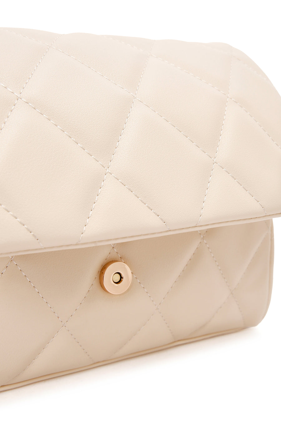 Women's Cream Quilted Shoulder Bag