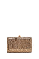 Women's Gold Long Chain Strap Stoned Clutch Bag | Derimod