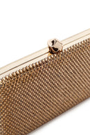Women's Gold Long Chain Strap Stoned Clutch Bag | Derimod