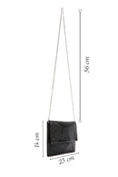 Women's Black Long Chain Strap Stoned Clutch Bag | Derimod