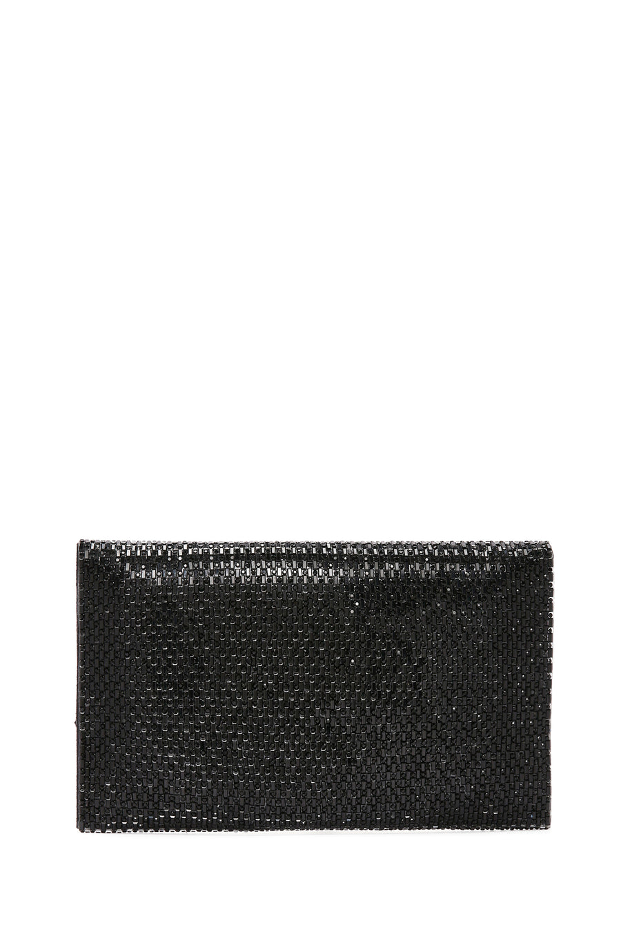 Women's Black Long Chain Strap Stoned Clutch Bag