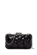 Women's Black Long Chain Strap Knitted Patterned Crossbody Bag | Derimod