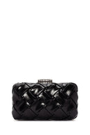 Women's Black Long Chain Strap Knitted Patterned Crossbody Bag | Derimod