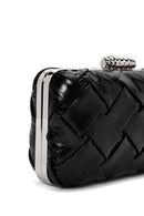 Women's Black Long Chain Strap Knitted Patterned Crossbody Bag | Derimod
