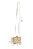 Women's Gold Long Chain Strap Knitted Patterned Crossbody Bag | Derimod