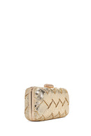 Women's Gold Long Chain Strap Knitted Patterned Crossbody Bag | Derimod