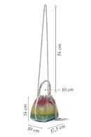 Women's Multi-Colored Long Chain Strap Stone Cross Bag | Derimod