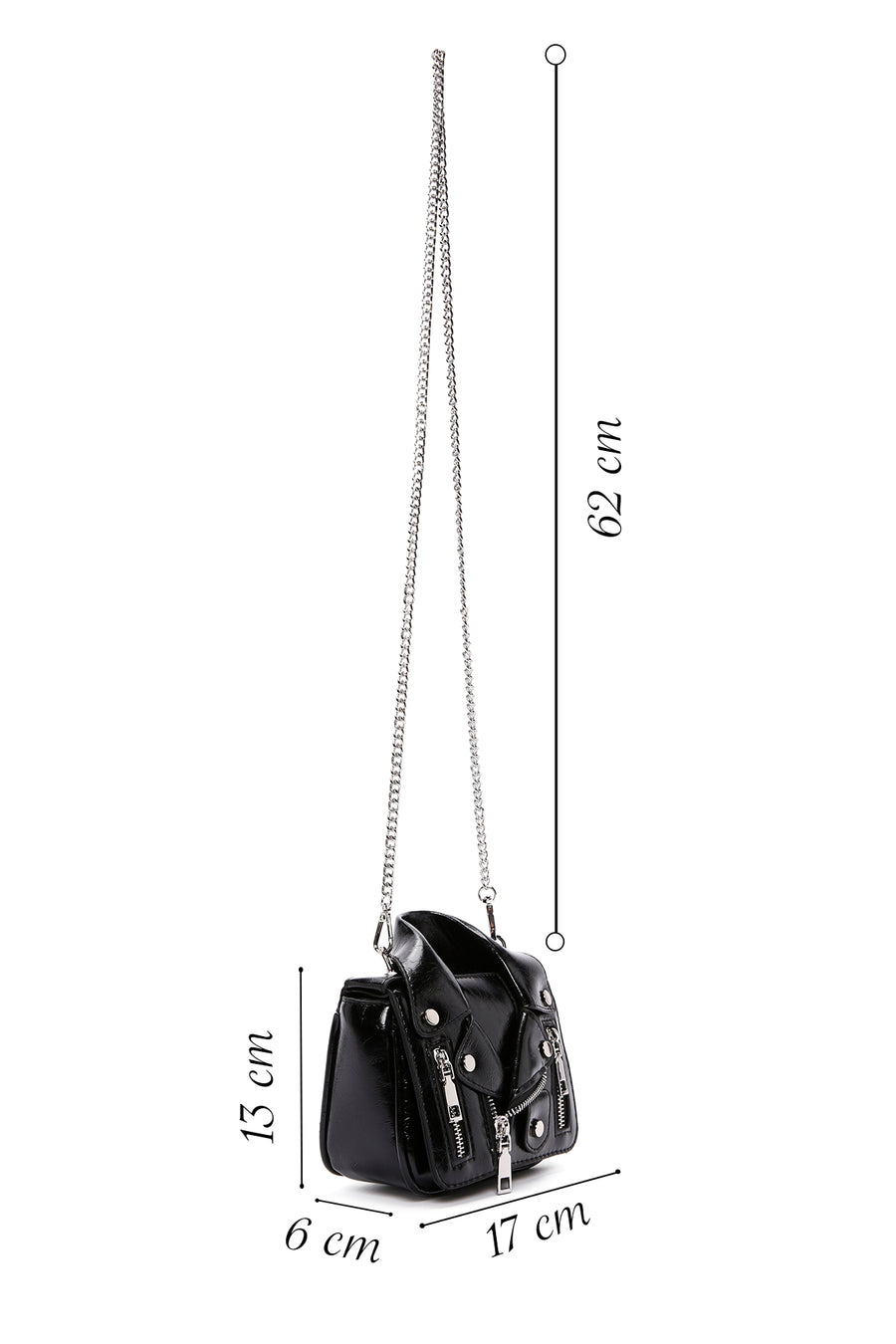 Women's Black Long Chain Strap Crossbody Bag