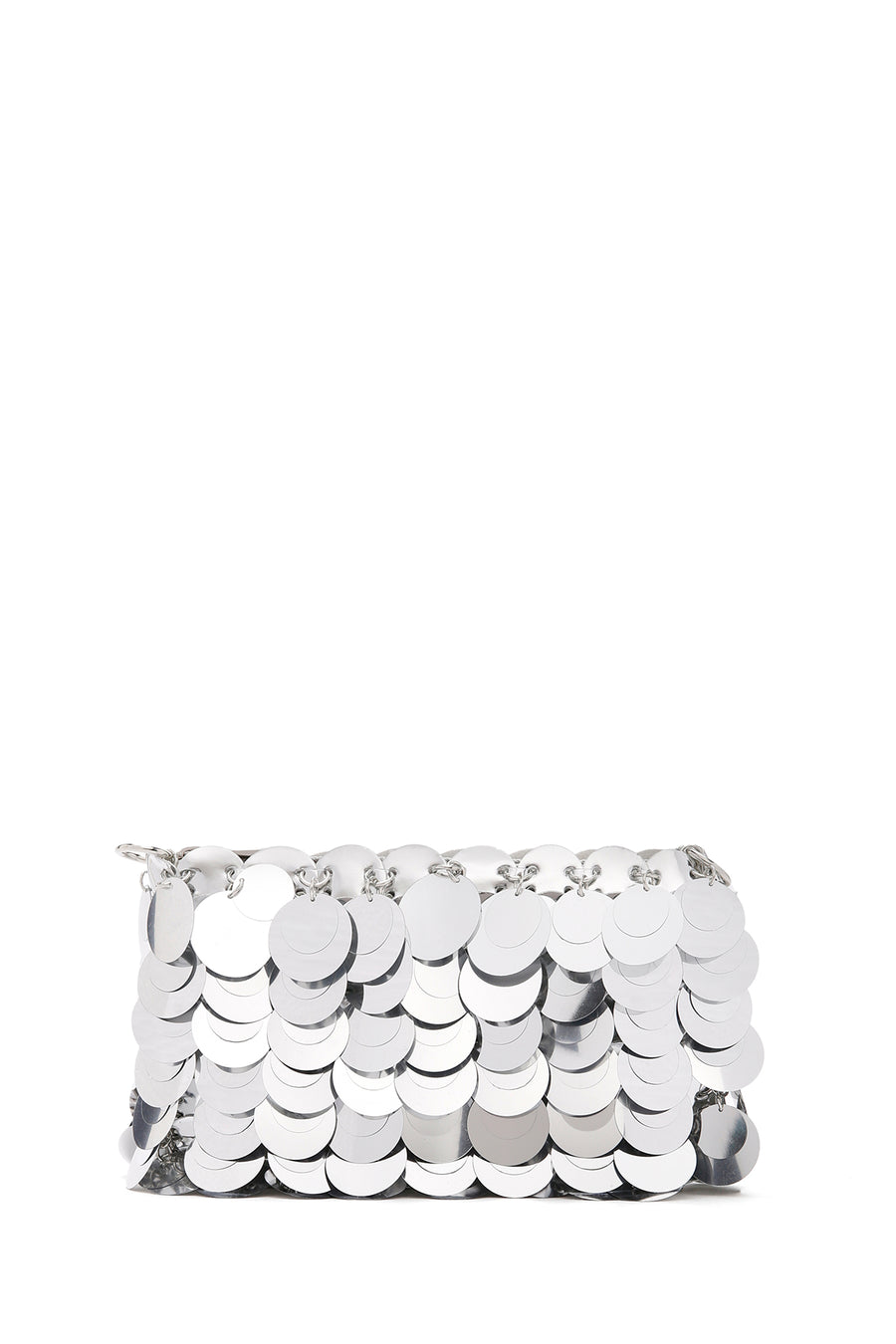 Women's Silver Long Chain Strap Sequin Cross Bag