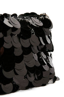 Women's Black Long Chain Strap Sequin Cross Bag | Derimod